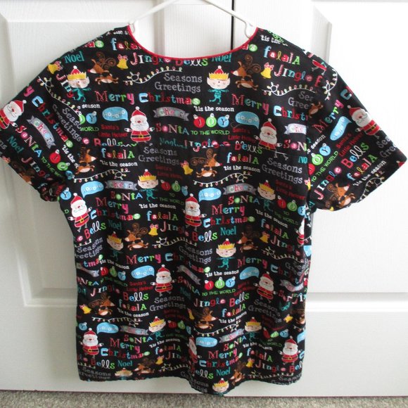 Scrubstar Tops Womens Ladies Christmas Holiday Nurse Scrub Top Uniform Blouse Medium Poshmark